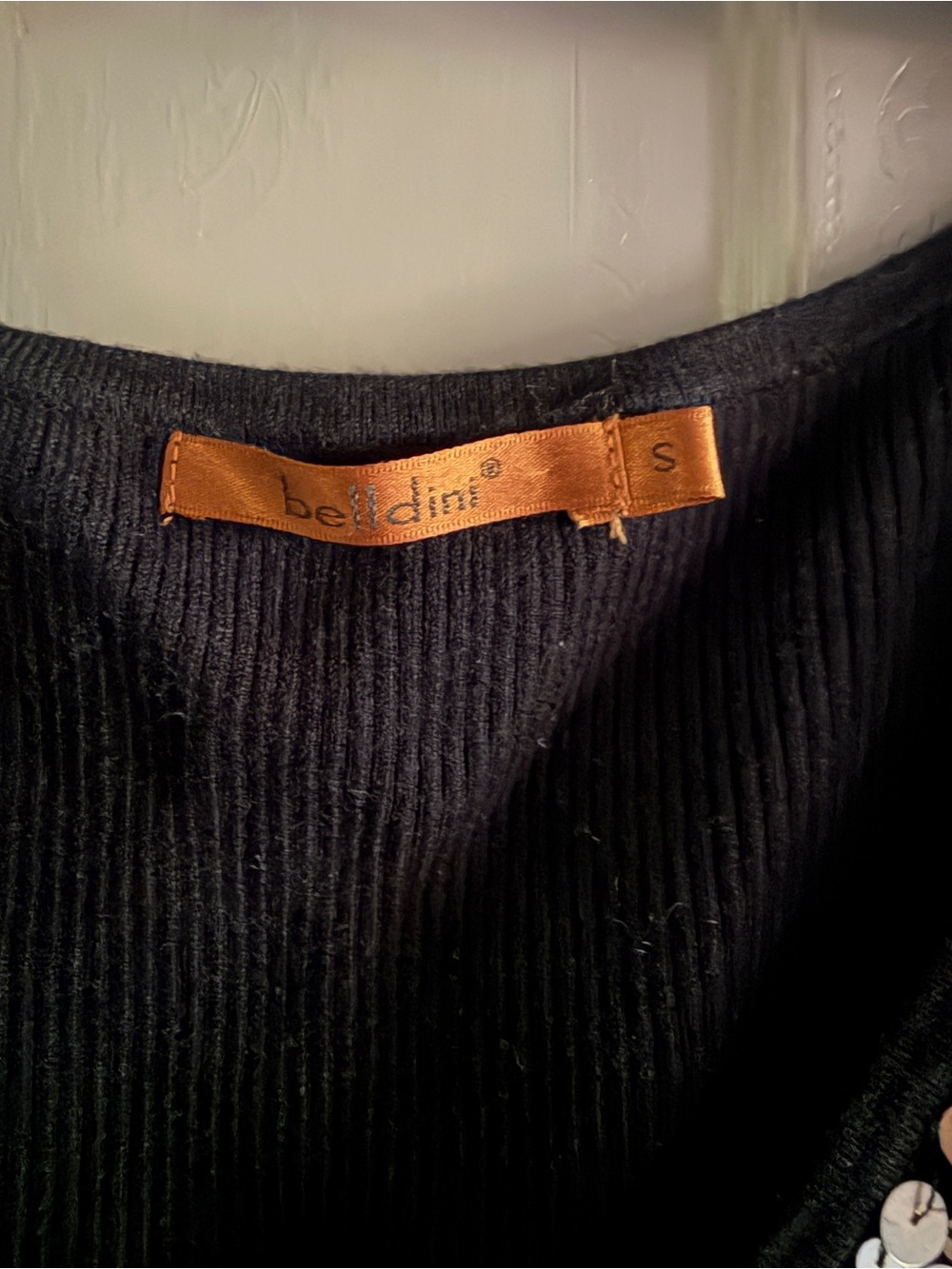 Belldini Black Tank Top with Silver Sequin Neckline - Picture 2 of 2